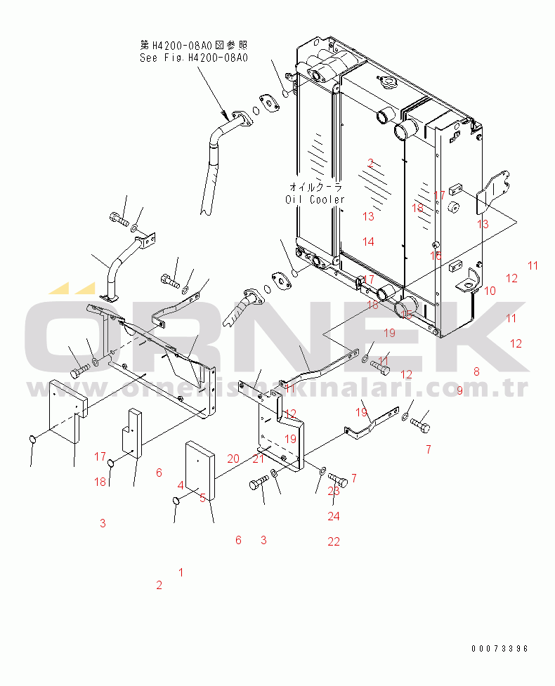 Komatsu WA250PZ-6 S/N 75001-75749 (For EU) RADIATOR (PIPE COOLER)(#75001-)