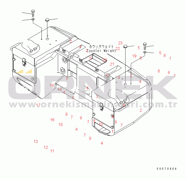 Komatsu WA250PZ-6 S/N 75001-75749 (Avrupa İçin) FUEL TANK (MOUNTING PARTS)(#75001-)