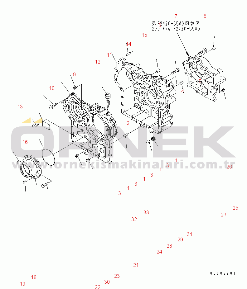 Komatsu WA250PZ-6 S/N 75001-75749 (Avrupa İçin) REAR HARNESS (WIRE)(#75001-)