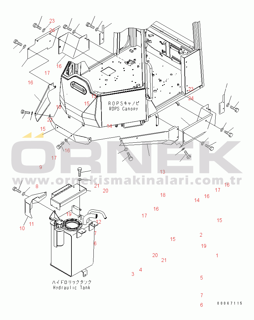 Komatsu WA250PZ-6 S/N 75001-75749 (Avrupa İçin) LIFT CYLINDER(#75001-)