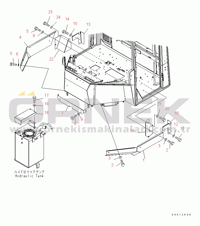 Komatsu WA270-5-SN S/N 70001-UP FLOOR COVER (FOR 2-PERSONS CAB)