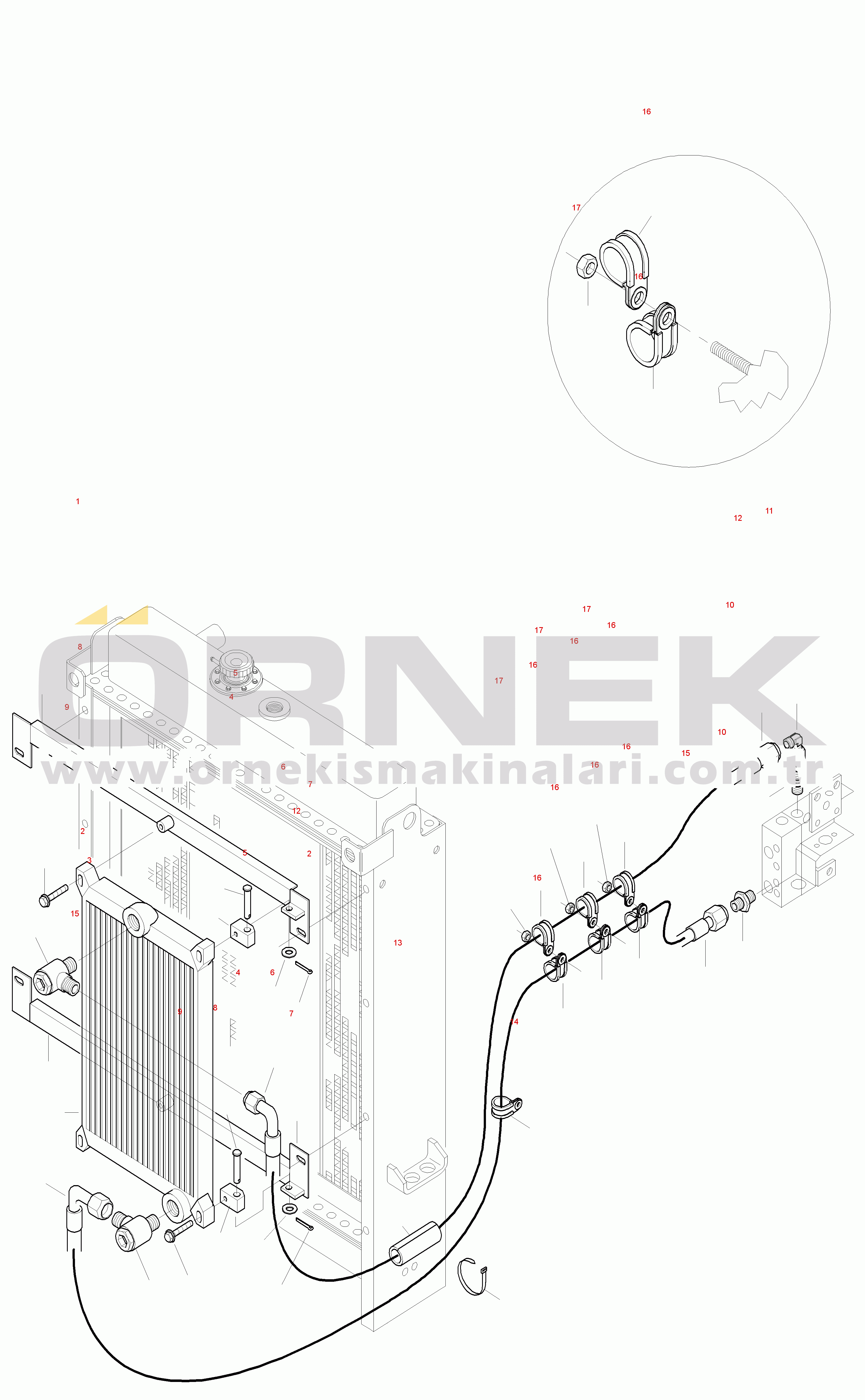 Komatsu WA270-3 active S/N WA270H20051-H21037 HYDRAULIC OIL COOLING