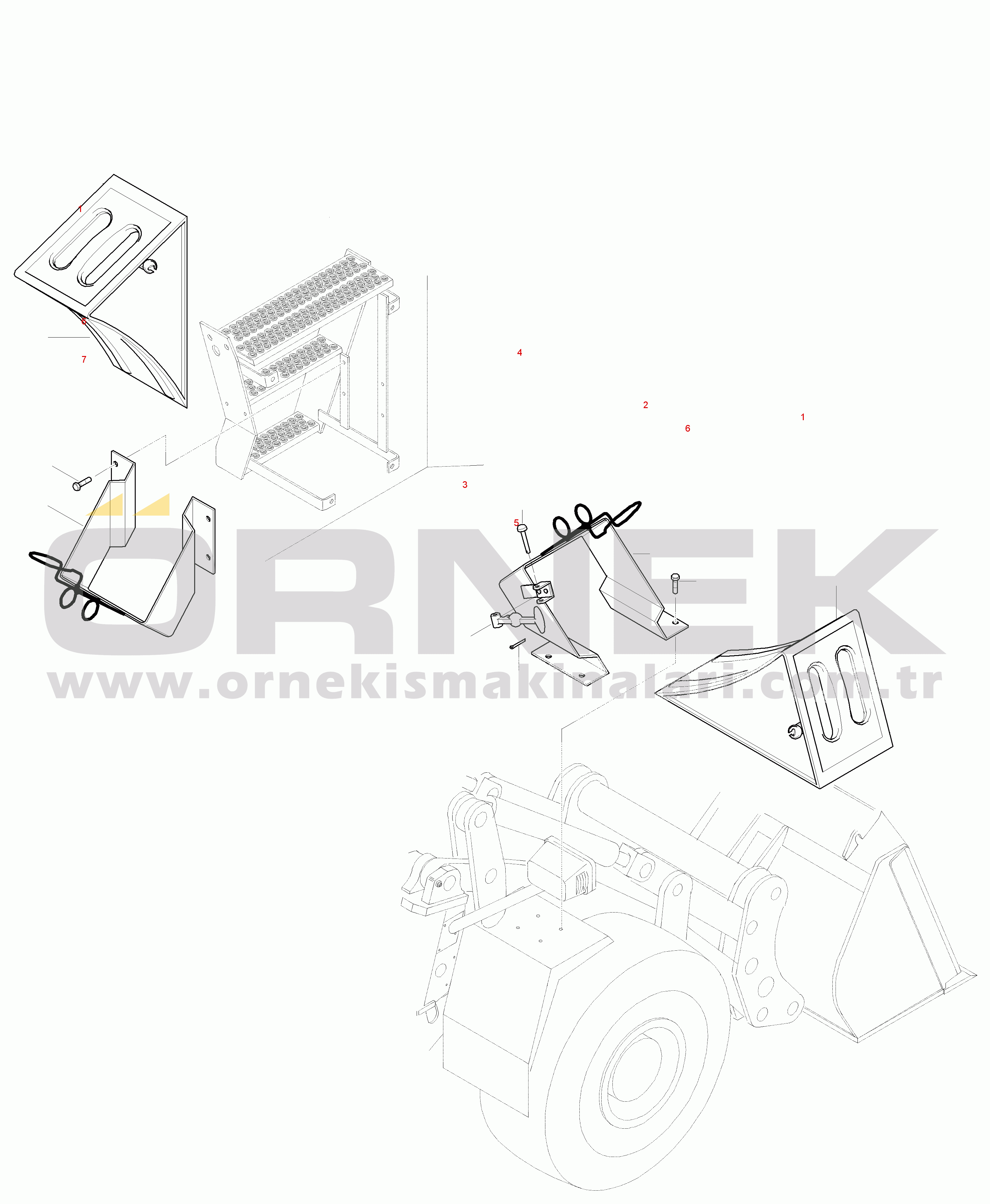 Komatsu WA270-3 active S/N WA270H20051-H21037 WEDGE AND ATTACHEMENT