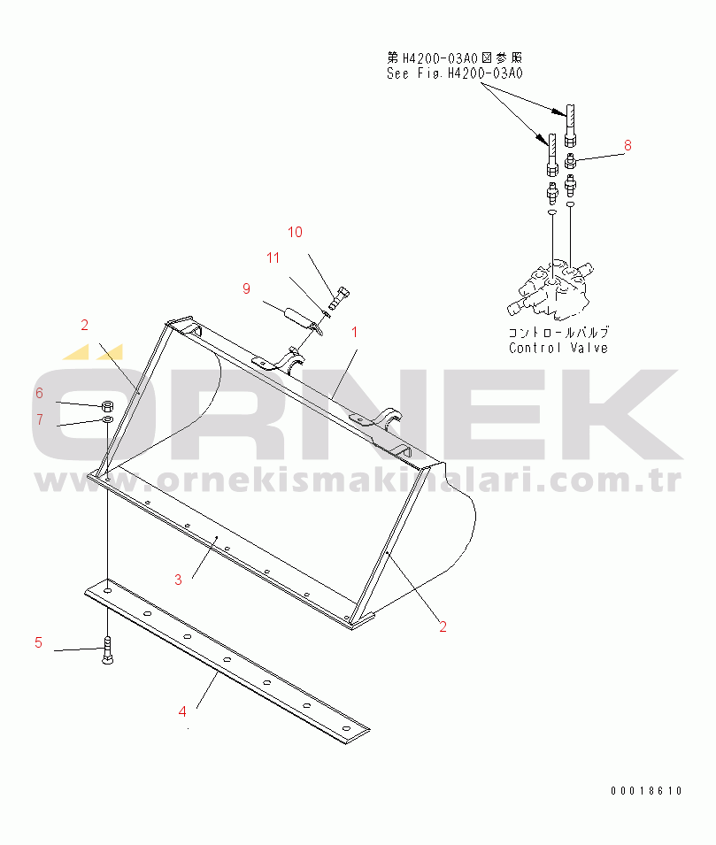 Komatsu WA30-5-CB S/N 26001-UP BUCKET¤ 0.65M3 (FOR ONE TOUCH MULTI COUPLER)