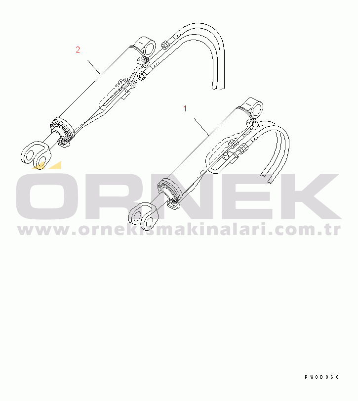 Komatsu WA300-3A S/N 53001-UP LIFT CYLINDER (HYDRAULIC PIPING)(#55001-)