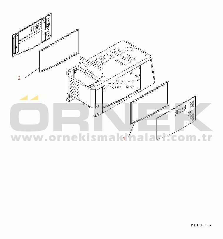 Komatsu WA300L-3 S/N 53001-UP (For North America) HOOD (DOOR SEAL)