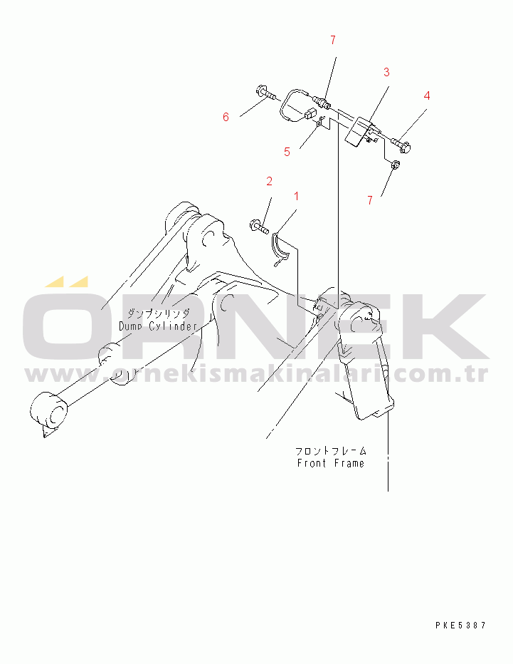 Komatsu WA320-3 S/N 50001-UP (For Bosnian / Chassis only) BOOM KICK OUT(#50220-)