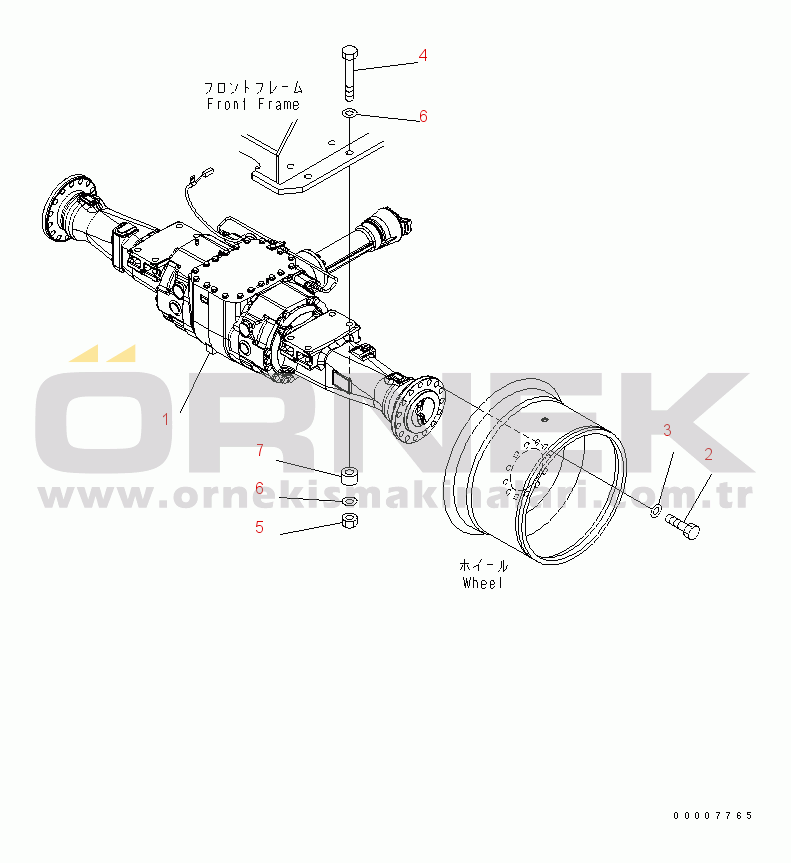 Komatsu WA320-5 S/N 60001-UP FRONT AXLE MOUNTING