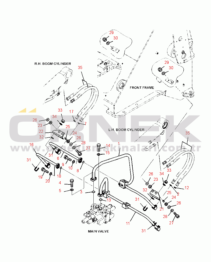 Komatsu WA320-6 S/N A35001-UP H4200-07A0 HYDRAULIC PIPING LIFT CYLINDER LINE