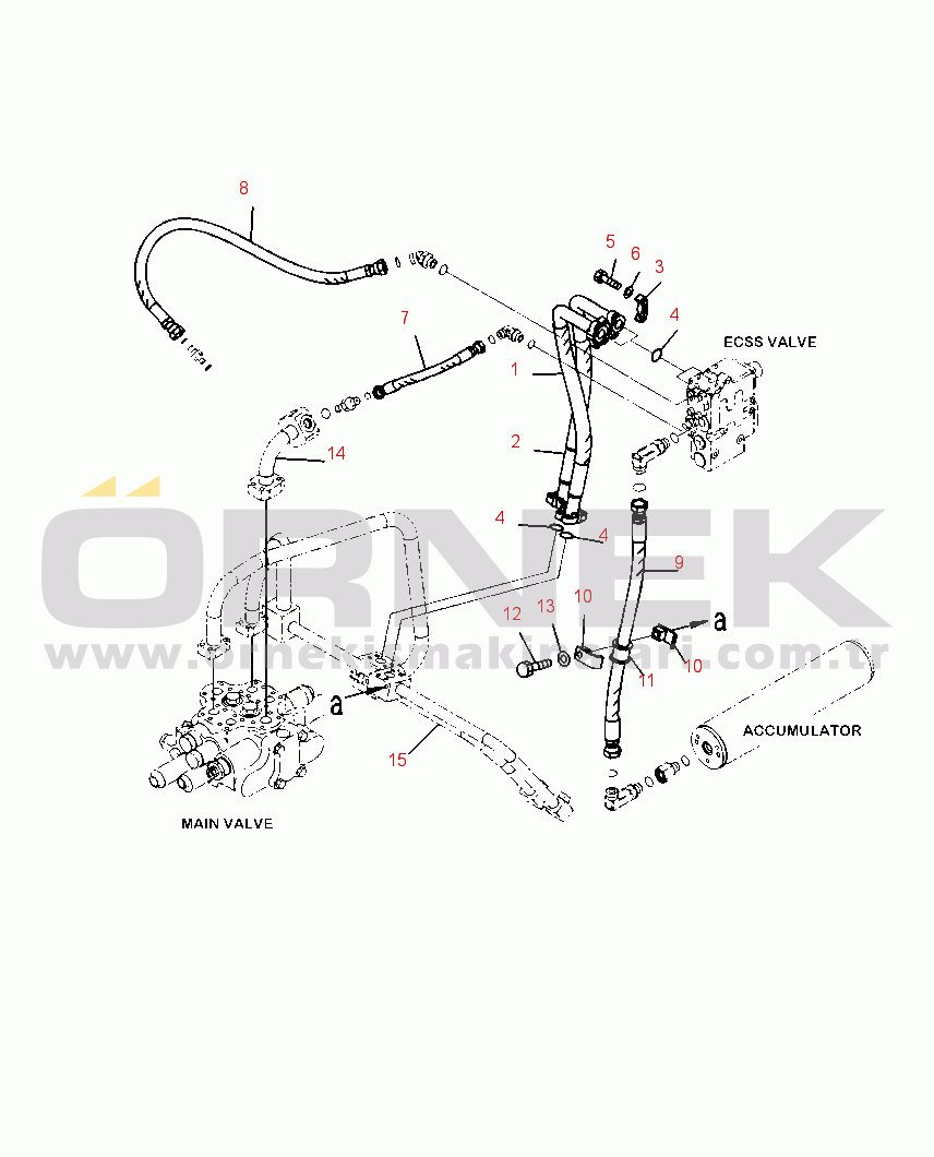 Komatsu WA320-6 S/N A35001-UP H4200-15A1 HYDRAULIC PIPING ECSS PIPING