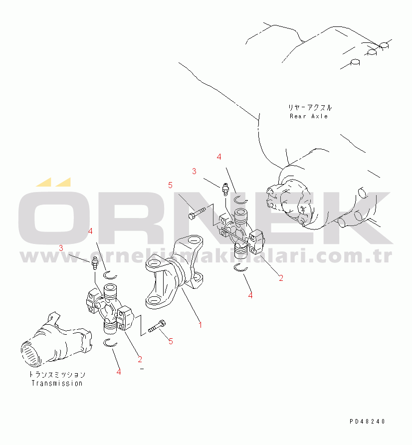 Komatsu WA320-3 S/N 50001-52999 (Yurtdışı Versiyonu) DRIVE SHAFT (REAR)(#50001-)