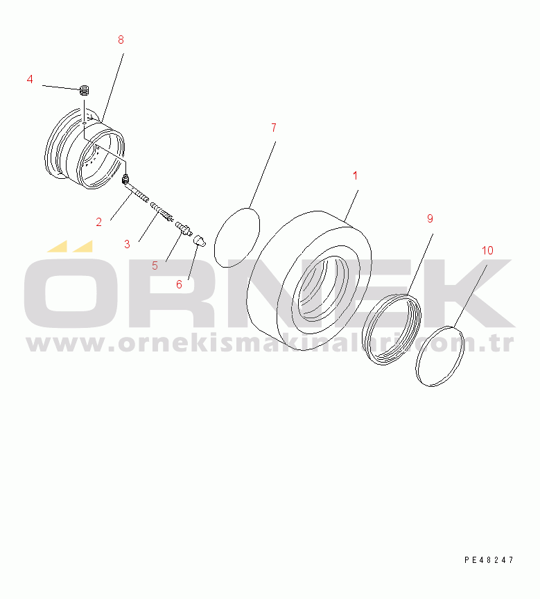 Komatsu WA320-3 S/N 50001-52999 (Yurtdışı Versiyonu) WHEEL AND TUBELESS TIRE(#50001-)