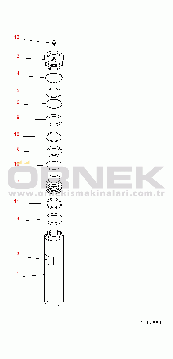 Komatsu WA320-3 S/N 50001-52999 (Yurtdışı Versiyonu) BRAKE ACCUMULATOR (HIGH PRESSURE)(#50001-)