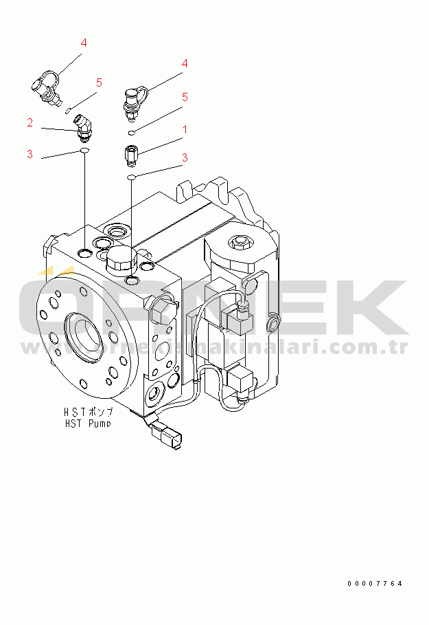 Komatsu WA320-5 S/N 60001-UP (Overseas Version) HST OIL LINE (QUICK COUPLER LINE)