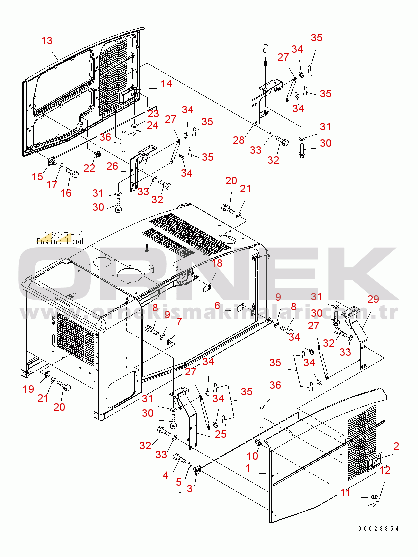 Komatsu WA320-5 S/N 60001-UP (Overseas Version) HOOD (DOOR)