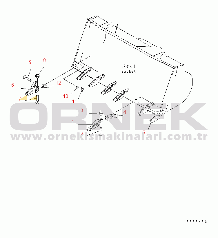 Komatsu WA320-5 S/N 60001-UP (Overseas Version) TOOTH