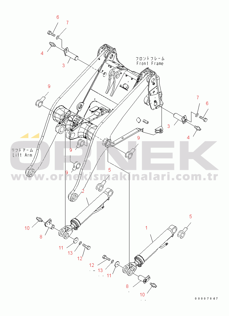 Komatsu WA320-5 S/N 60001-UP (Yurtdışı Versiyonu) LIFT CYLINDER