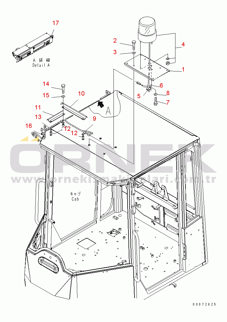 Komatsu WA320-6 S/N 70001-70290 (ECOT 3) WORK LAMP (BEACON LAMP)(#70001-)