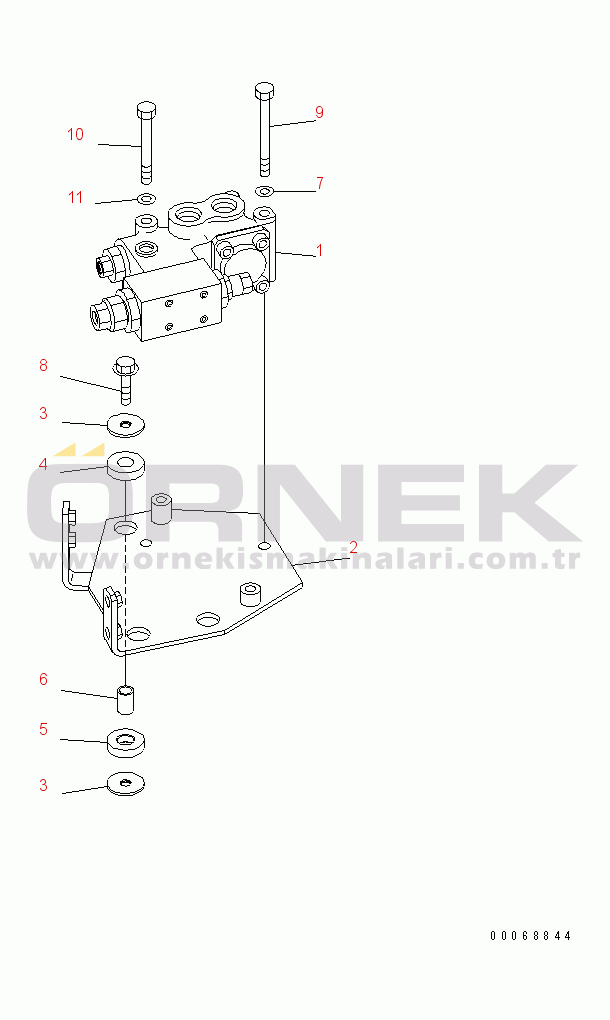 Komatsu WA320-6 S/N 70001-70290 (ECOT 3) HYDRAULIC PIPING (CUT-OFF VALVE)(#70001-)