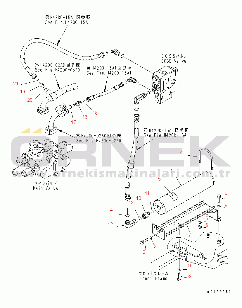 Komatsu WA320-6 S/N 70001-70290 (ECOT 3) HYDRAULIC PIPING (E.C.S.S. ACCUMULATOR)(#70001-)