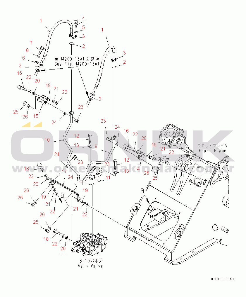Komatsu WA320-6 S/N 70001-70290 (ECOT 3) HYDRAULIC PIPING (HOSE)(#70001-)