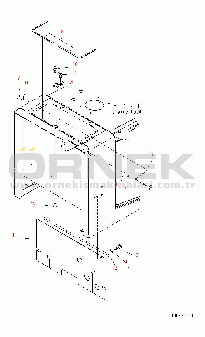 Komatsu WA320-6 S/N 70001-70290 (ECOT 3) HOOD (BULK HEAD) (WITH PRECLEANER)(#70001-)