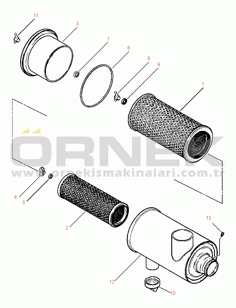Komatsu WA320-1LC S/N A25001-UP AIR CLEANER ASSEMBLY