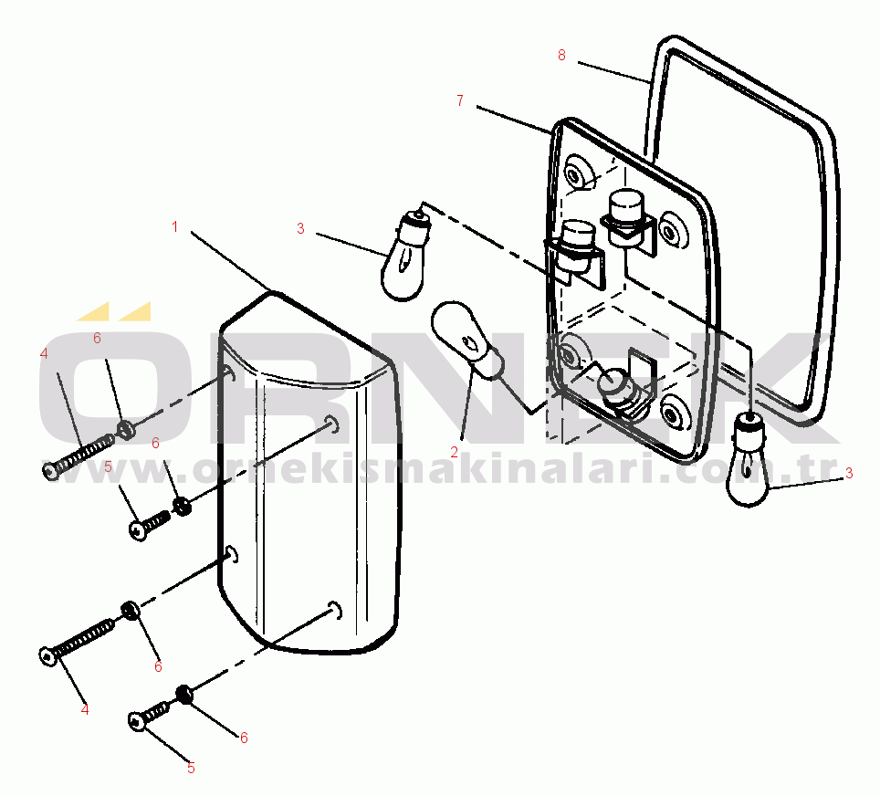 Komatsu WA320-1LC S/N A25001-UP R.H. TURN SIGNAL AND PARKING LIGHT