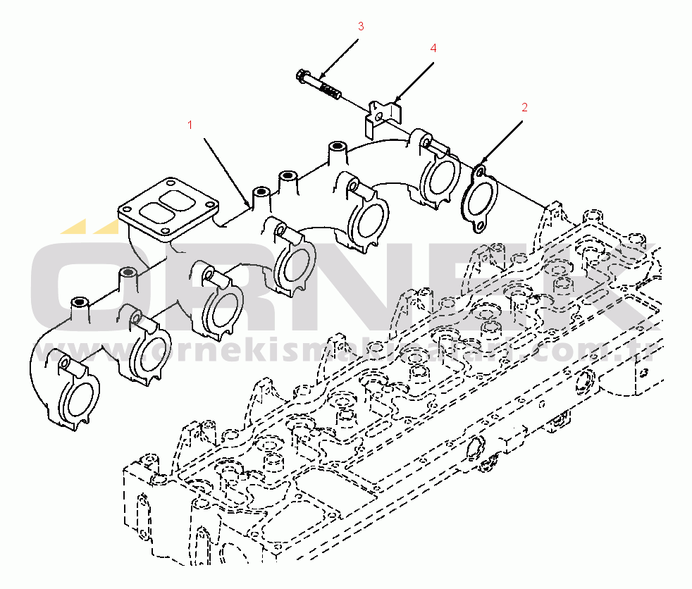 Komatsu WA320-1LC S/N A25001-UP EXHAUST MANIFOLD