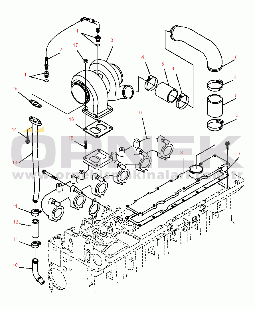 Komatsu WA320-1LC S/N A25001-UP TURBO PLUMBING