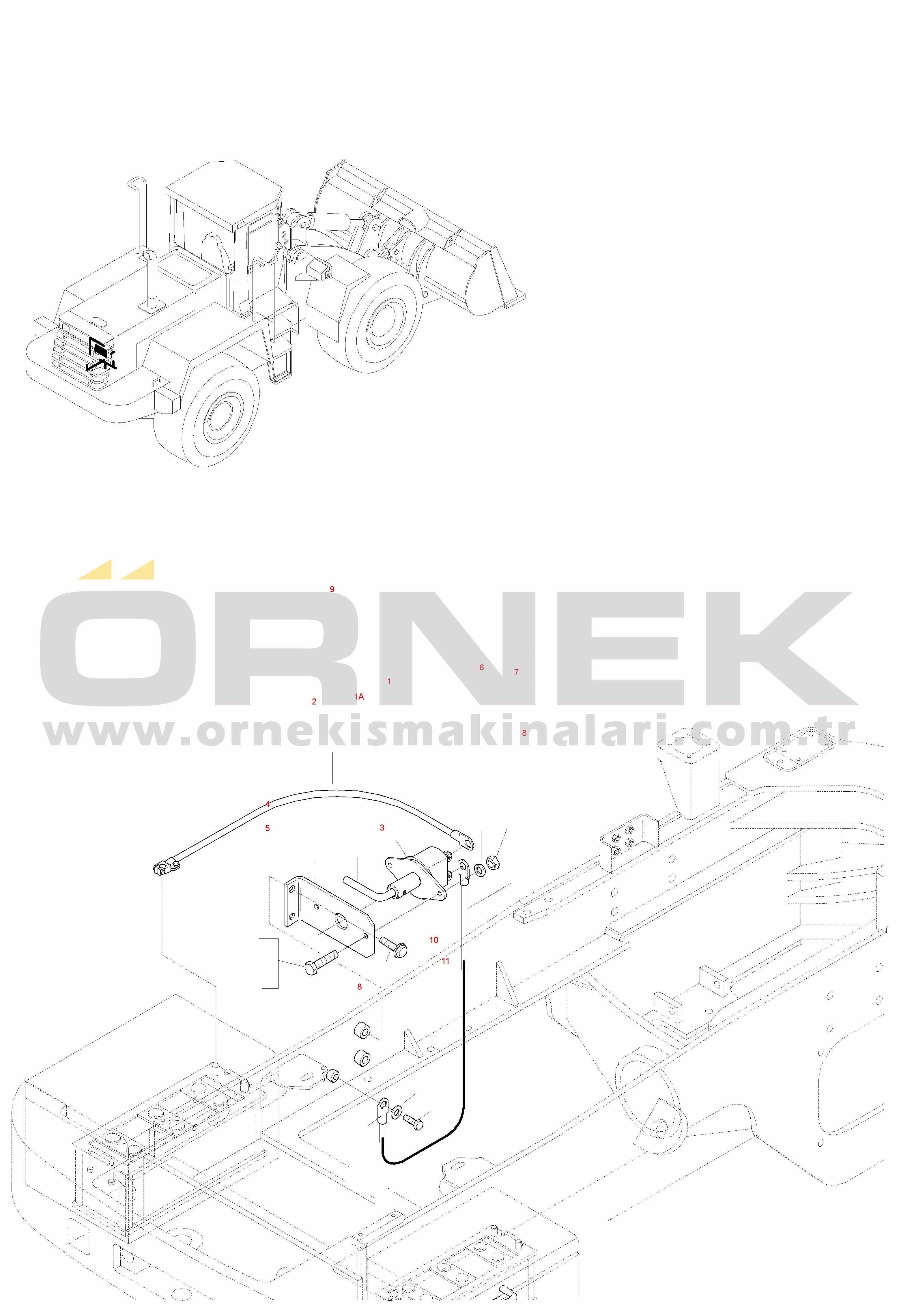 Komatsu WA320-3 active S/N WA320H20561 - UP BATTERY MAIN SWITCH
