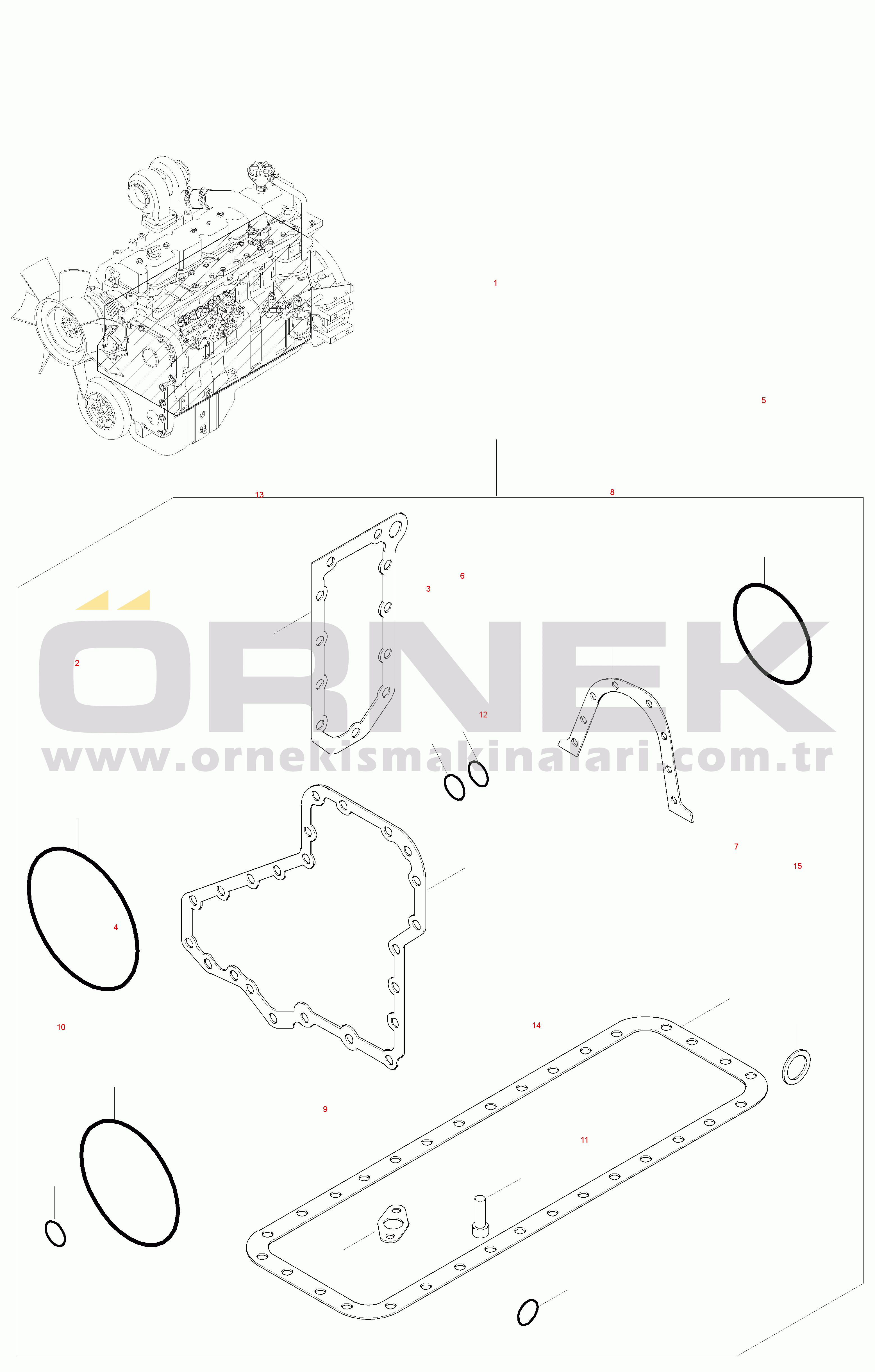 Komatsu WA320-3 active S/N WA320H20561 - UP GASKET KIT, CYLINDER BLOC