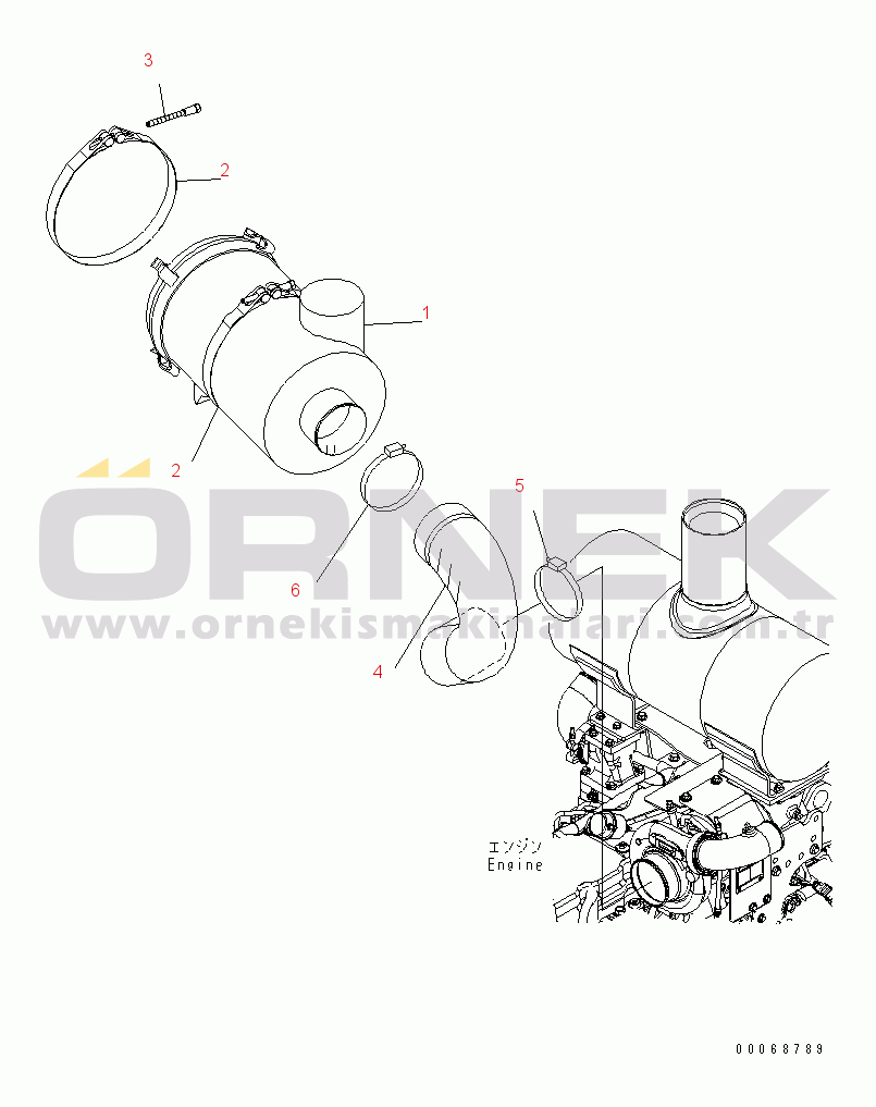 Komatsu WA320PZ-6 S/N 70001-70451 AIR CLEANER(#70001-)