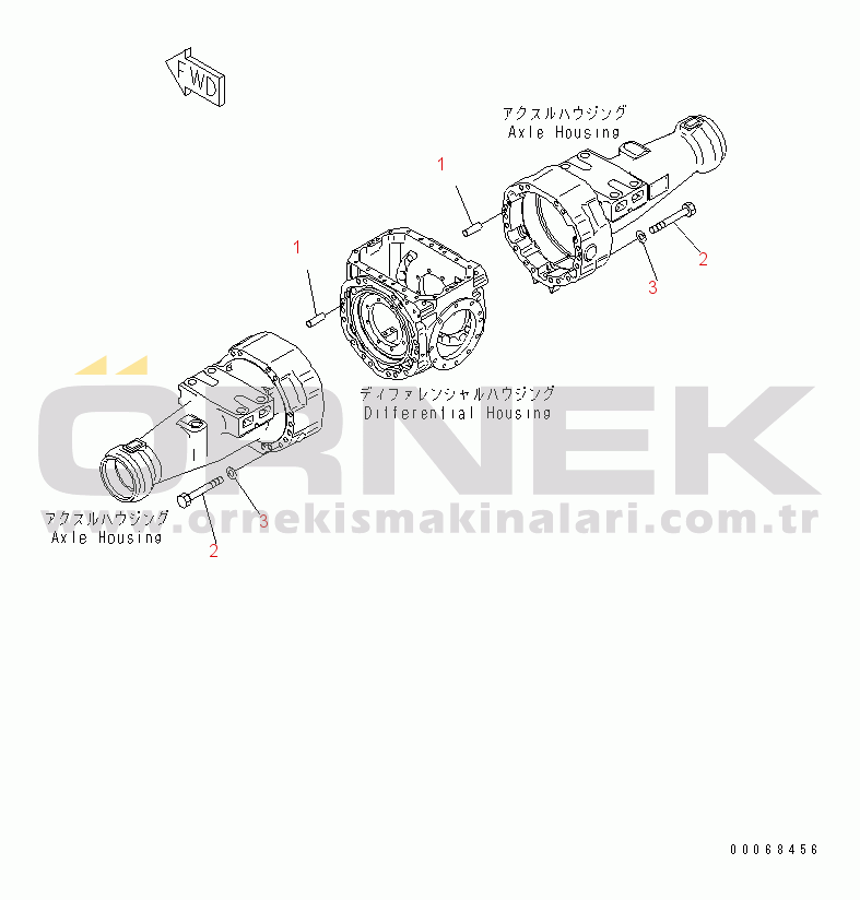 Komatsu WA320PZ-6 S/N 70092 - 70187 FRONT AXLE (HOUSING MOUNTING)
