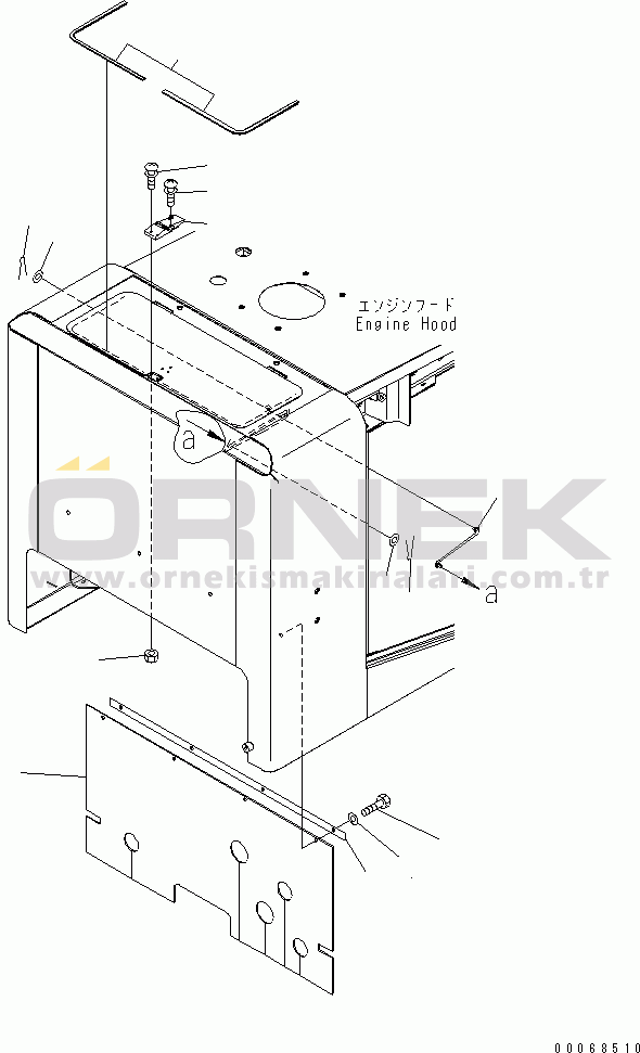 Komatsu WA320PZ-6 S/N 70001-70451 (For EU) HOOD (BULKHEAD)(#70001-)