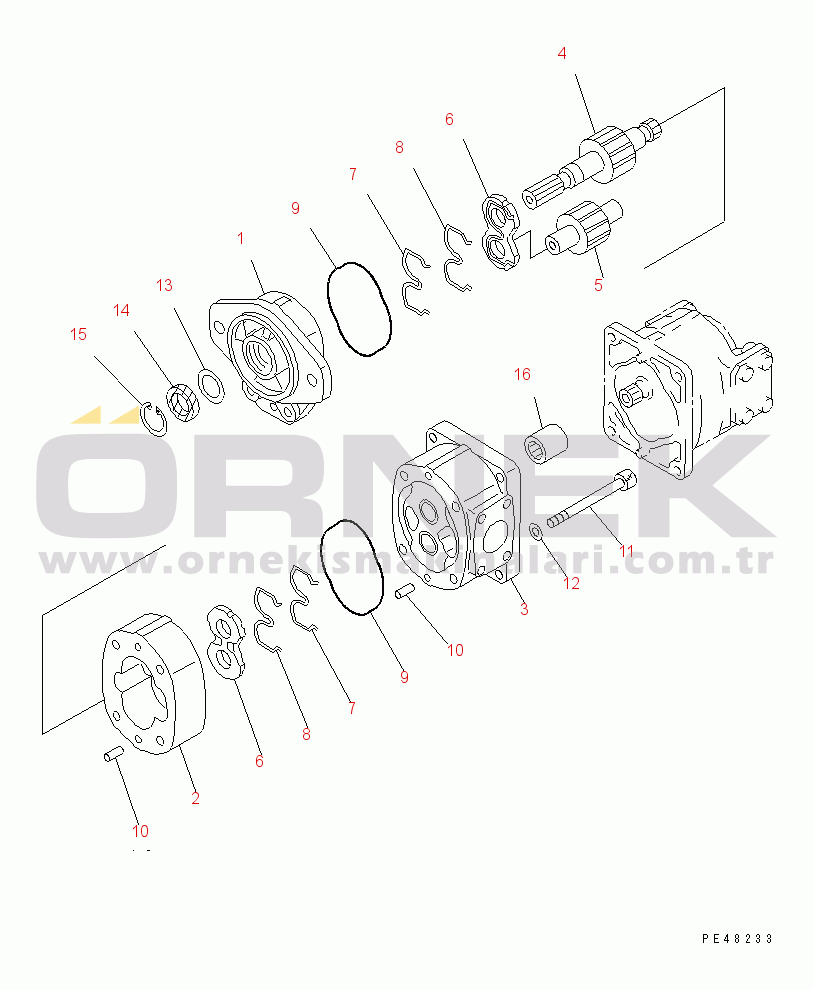 Komatsu WA350-3A-S S/N 50001-52999 TRANSMISSION (HYDRAULIC PUMP) (1/2)(#50001-)