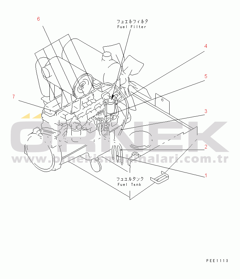 Komatsu WA350-3A-S S/N 50001-52999 PERIODICAL REPLACEMENT CRITICAL PARTS (1/3) (FUEL HOSE)