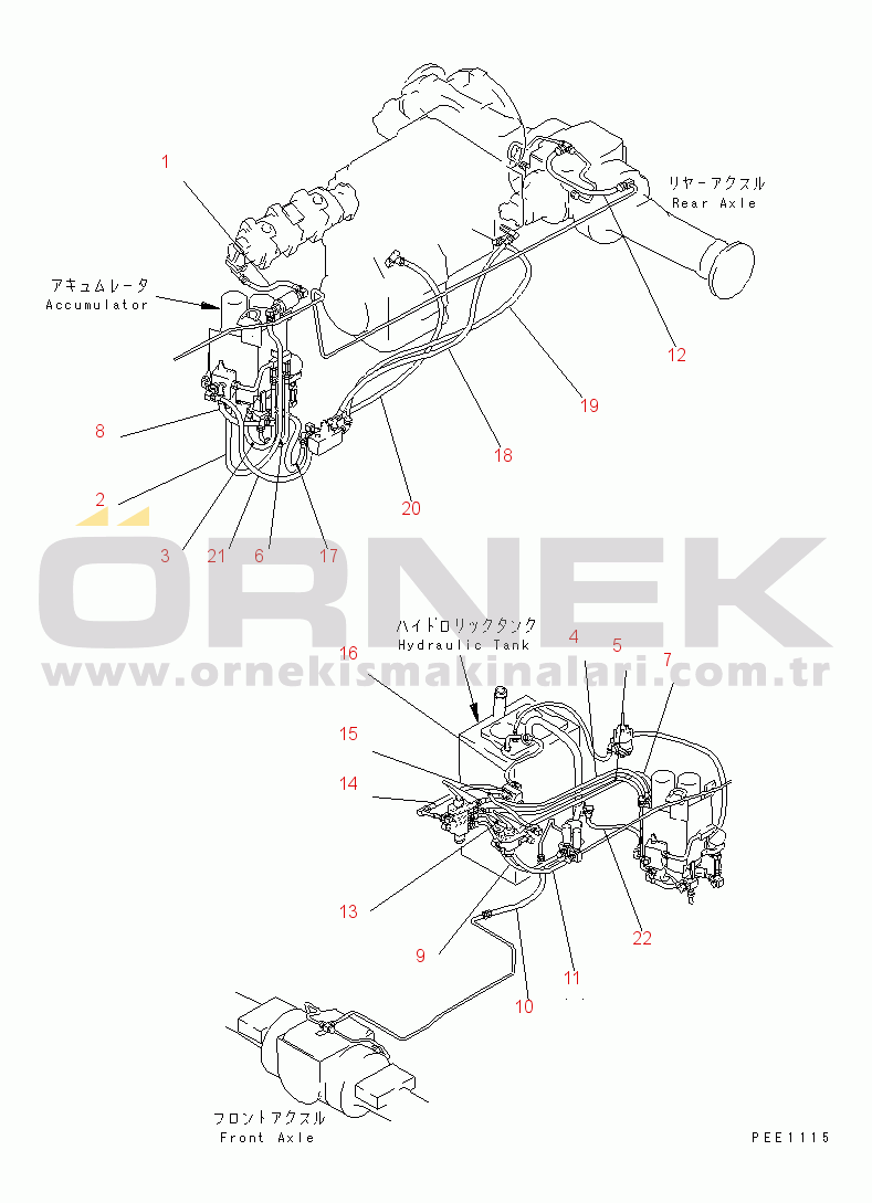 Komatsu WA350-3A-S S/N 50001-52999 PERIODICAL REPLACEMENT CRITICAL PARTS (3/3) (BRAKE HOSE)