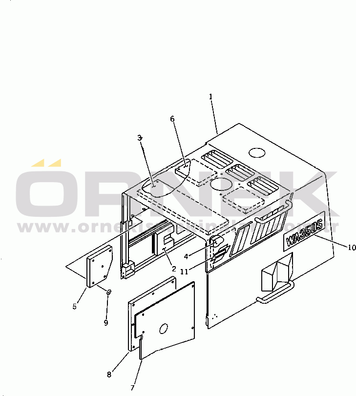 Komatsu WA350-1 S/N 10001-UP (Kuzey Amerika İçin) NOISE ABATEMENT PARTS (2/2)
