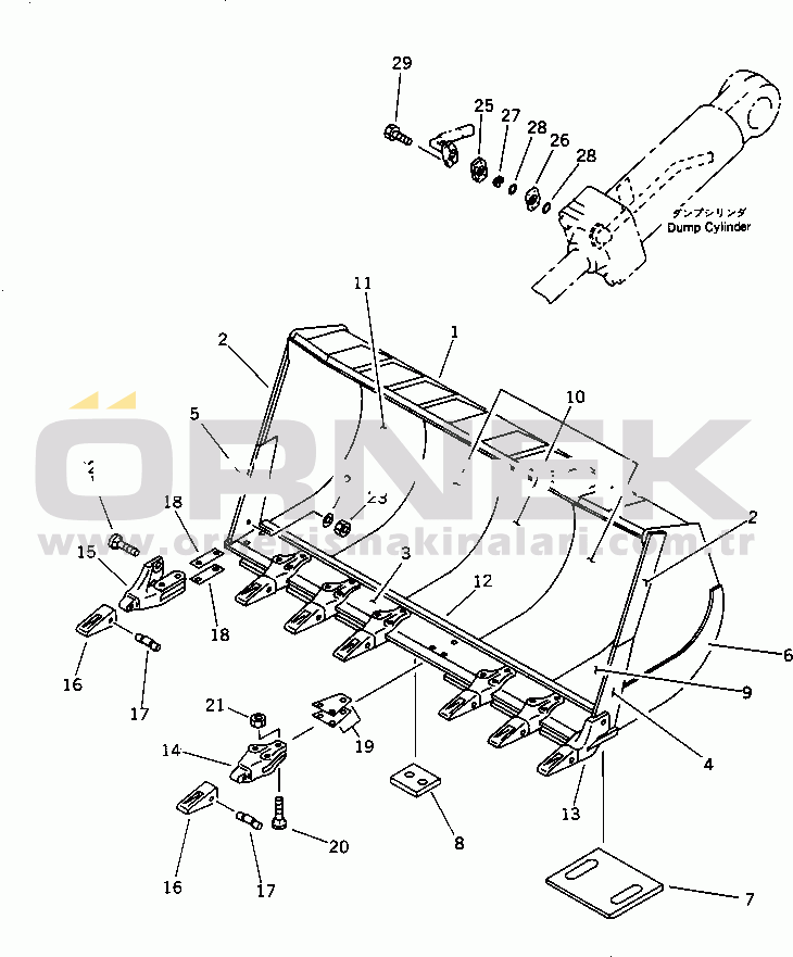 Komatsu WA350-1 S/N 10001-UP HEAVY DUTY BUCKET¤ 4.0M3 (WITH TOOTH)