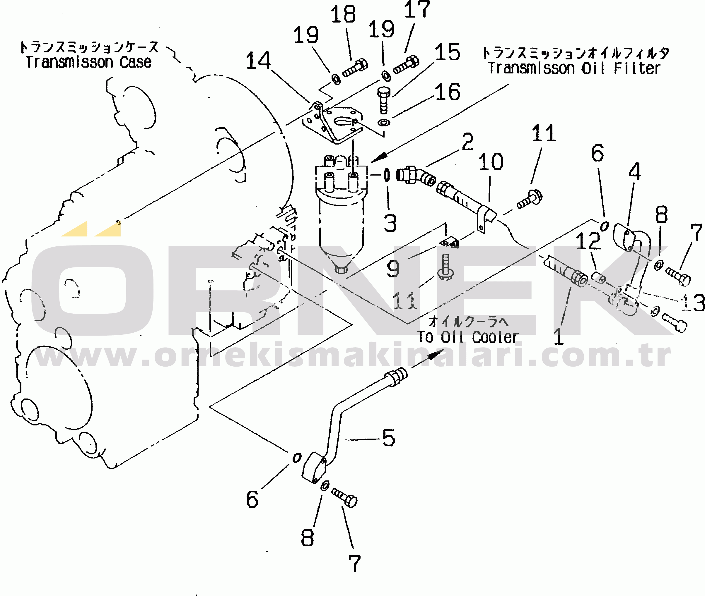 Komatsu WA350-3-X S/N 60001-62999 TRANSMISSION (TRANSMISSION PIPING) (2/2)(#60001-)