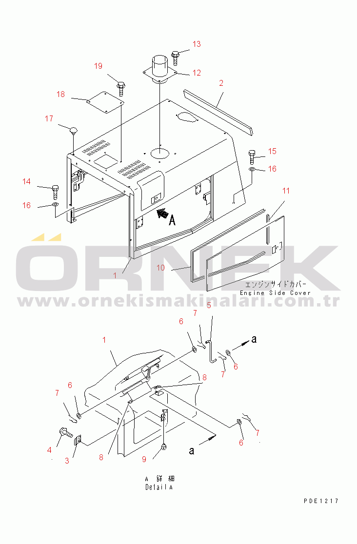 Komatsu WA350-3-X S/N 60001-62999 ENGINE HOOD(#60141-)