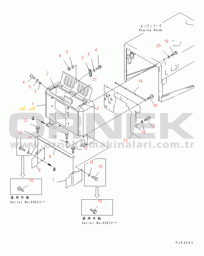 Komatsu WA350-3-X S/N 60001-62999 BULKHEAD(#60001-)