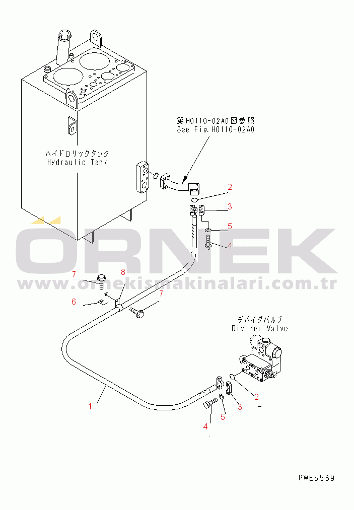 Komatsu WA350-3A-SN S/N 53001-UP STEERING VALVE (EMERGENCY STEERING LINE)