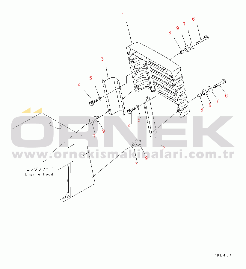 Komatsu WA350-3A-SN S/N 53001-UP RADIATOR GUARD (GRILLE)