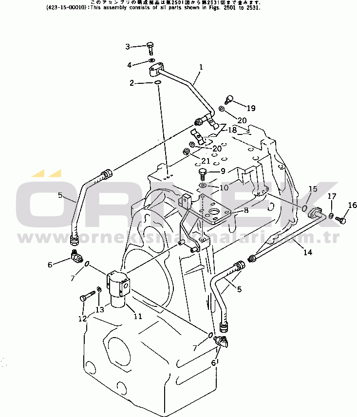 Komatsu WA380-1 S/N 10001-UP TRANSMISSION (OIL PIPING)