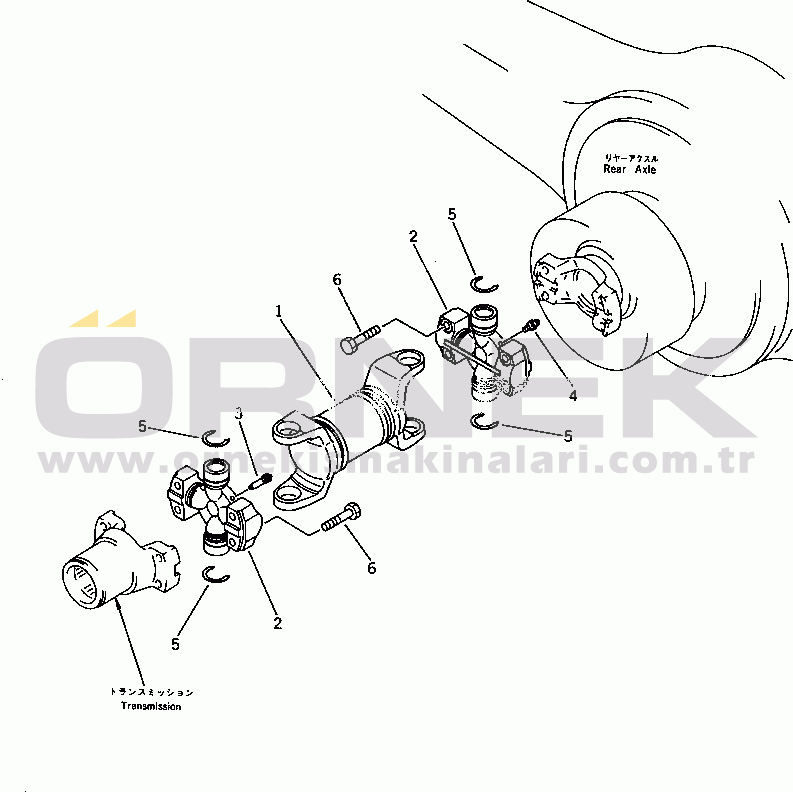 Komatsu WA380-1 S/N 10001-UP DRIVE SHAFT (REAR)