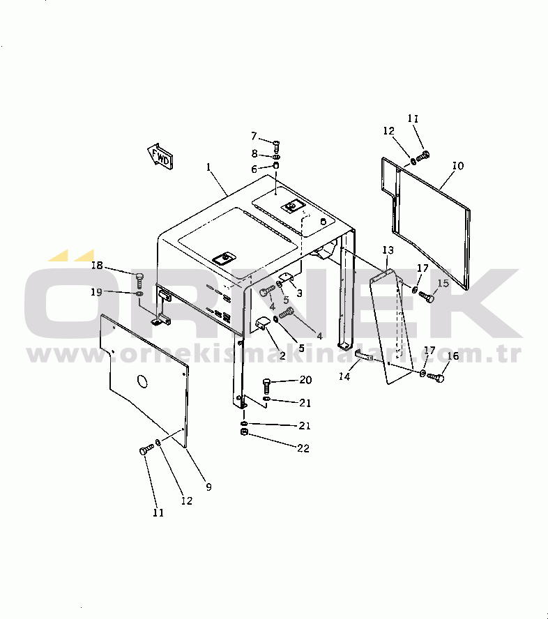 Komatsu WA380-1 S/N 10001-UP HYDRAULIC TANK GUARD(#10001-19999)
