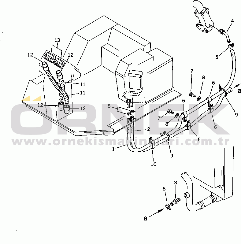 Komatsu WA380-1 S/N 10001-UP AIR CONDITIONER PIPING (DENSO) (3/5)(#10001-19999)