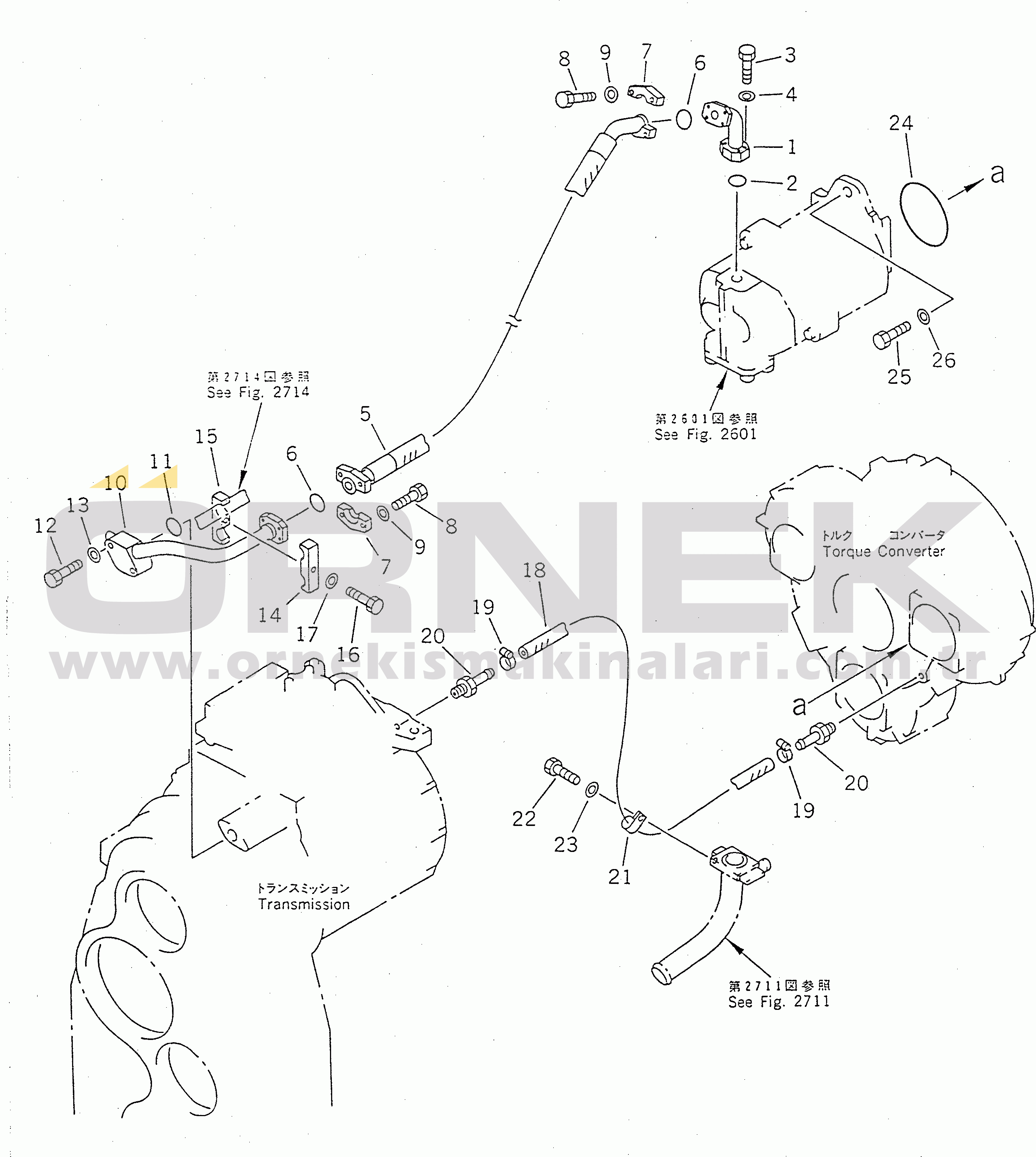 Komatsu WA380-1 S/N 10001-UP AIR CONDITIONER PIPING (DENSO) (4/5)(#10001-19999)